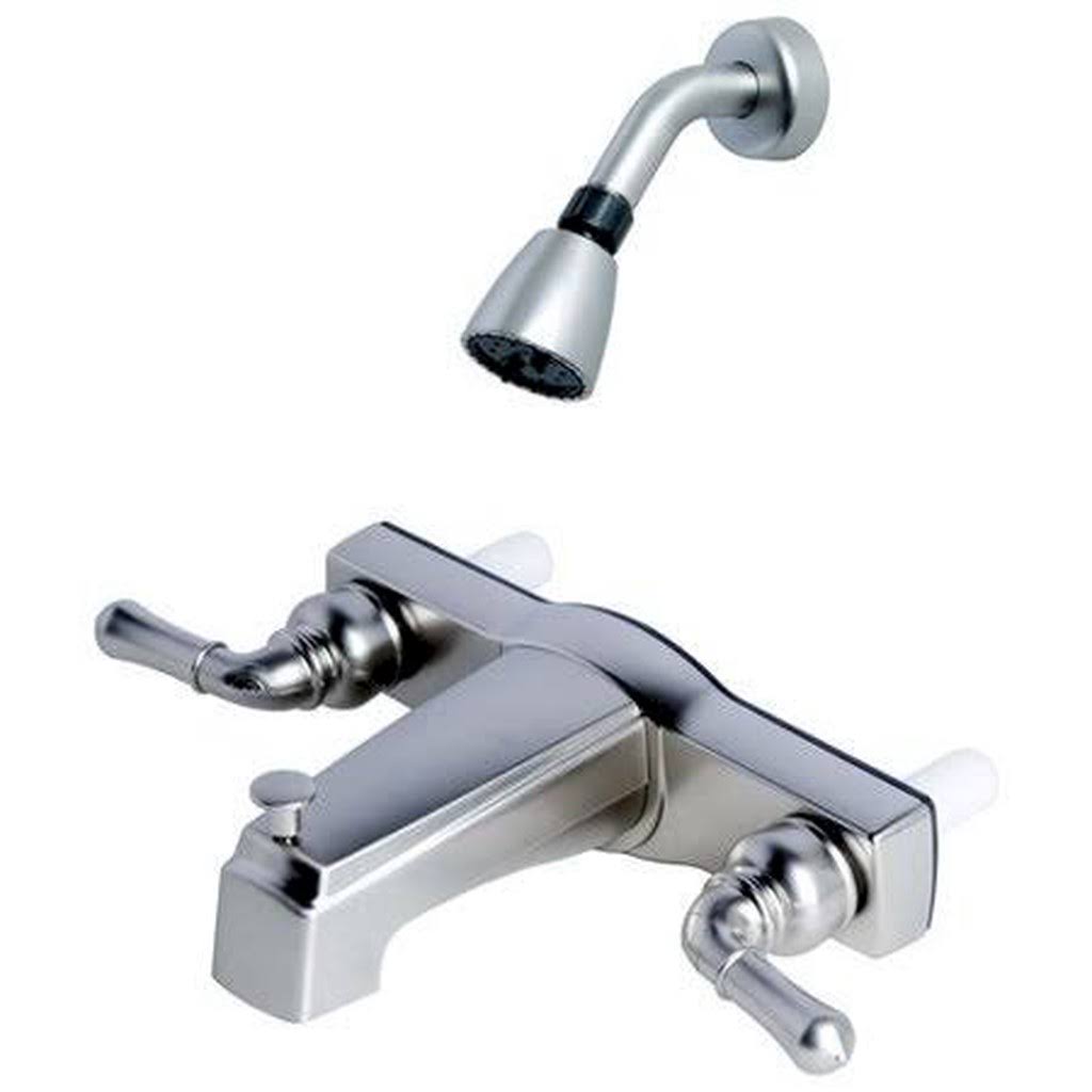 Laguna Brass 3310bn/4010bn Mobile Home Non-Metallic Tub Shower Faucet Diverter Double Handle Finish: Brushed Nickel