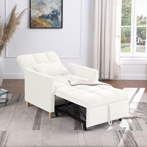 Sofa Bed,3-in-1 Sleeper Sofa Couch with Pull Out Bed, Adjustable Lounge Sofa Sleeper Chair, Sofa Bed Couch with Pillow, Convertible Recliner Sofa Home Sofa Living Room, Gray