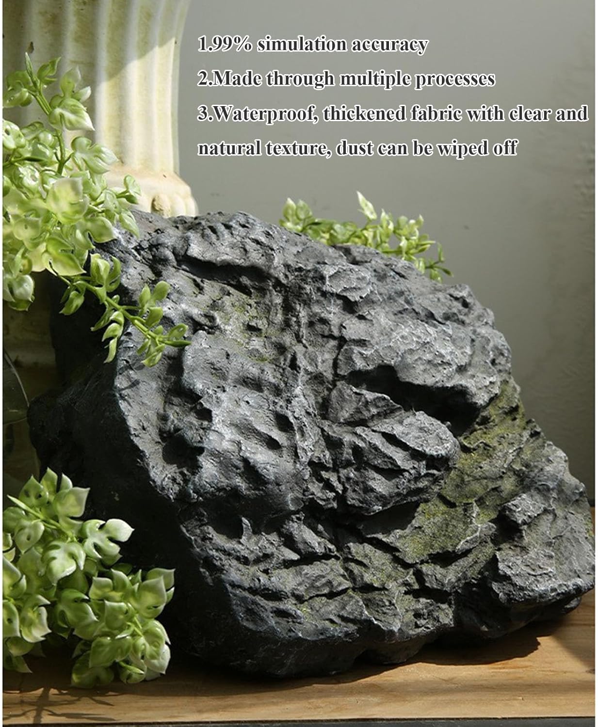 Artificial Rock Cover Faux Rocks for Outdoor Use, Artificial Stone Septic Cover, Realistic Texture Landscaping Rocks, Decorative Well Covers in Natural Look, Outdoor Fake Rock Covers(A6)