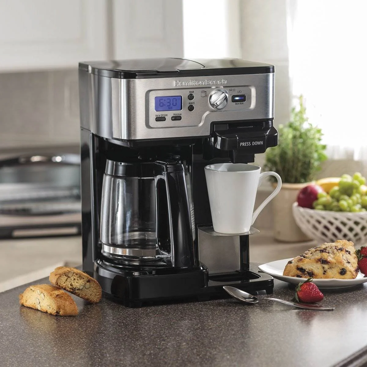 Hamilton Beach 2-Way FlexBrew 1-12 Cup K-Cup Ready Coffee Maker Brewer 49983