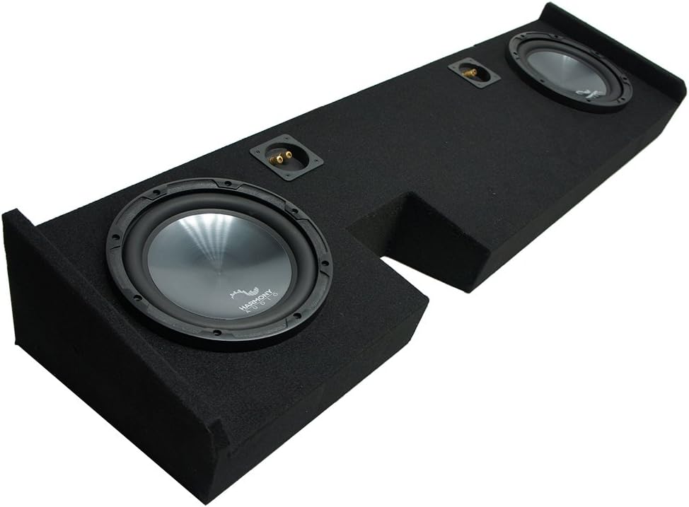 Compatible with 2009-2014 Ford F-150 Ext Super Cab Truck Harmony R104 Dual 10 Sub Box Enclosure
