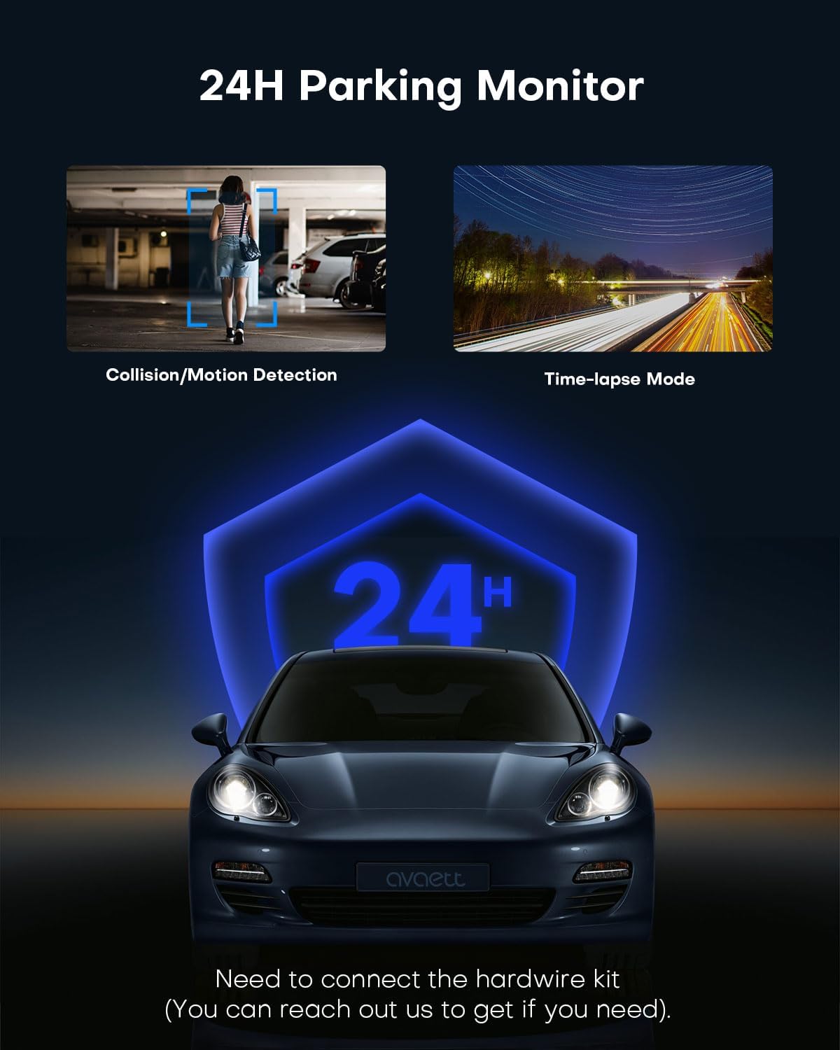 Dual 2.5K Dash Cam Front and Inside, Built in WiFi GPS, Dashcams for Cars with Infrared Night Vision, Smart Dash Camera Supercapacitor Accident Record Parking Mode Avaett D60