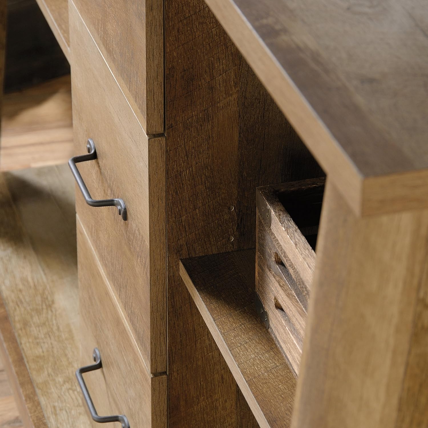 Sauder Boone Mountain Credenza, For TV's up to 60", Craftsman Oak finish