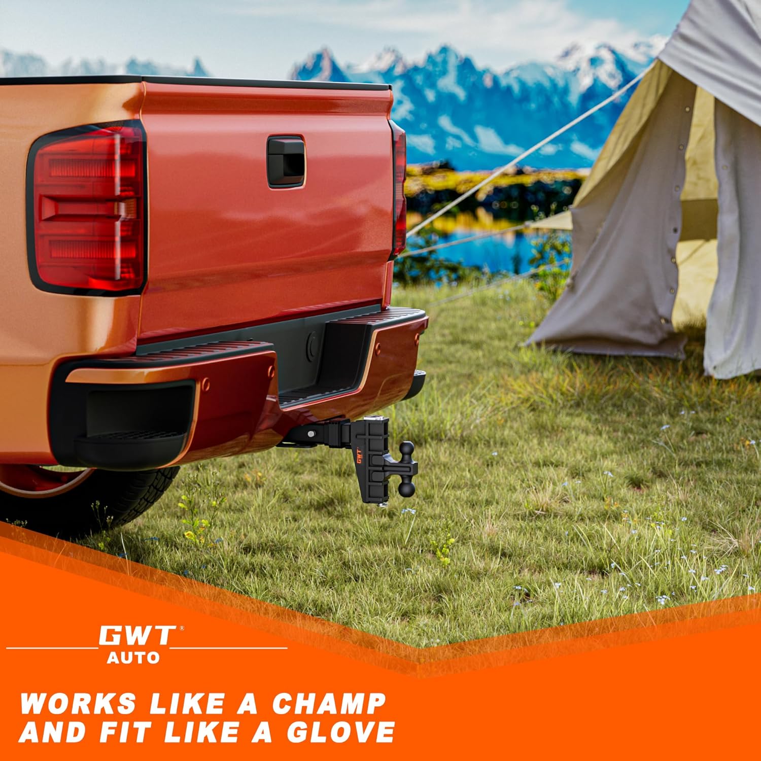 Dual-Ball Adjustable Trailer Hitch(2"&2-5/16"), Fits 2-Inch Receiver, 6 Inch Drop/Rise Drop Cushioned Hitch, 25,000 LBS GTW-Tow Hitch for Truck, Solid Ball Mount, Black, Heavy Duty