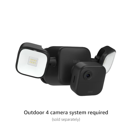 Blink Outdoor 4 Floodlight Camera (newest model), Wire-free smart security camera, 700 lumens, two-year battery life, HD live view, enhanced motion detection, Works with Alexa- 1 camera system