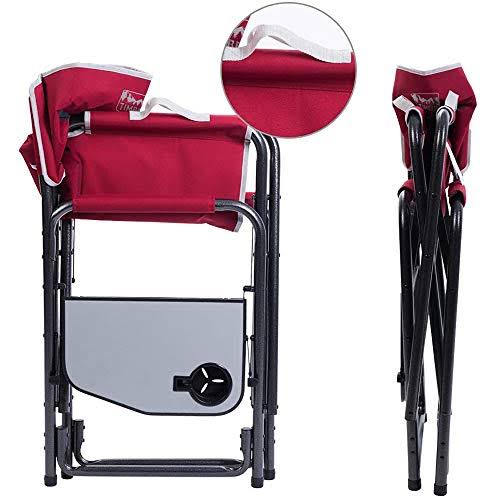 Timber Ridge Director&s Chair Folding Aluminum Camping Portable with Side Table