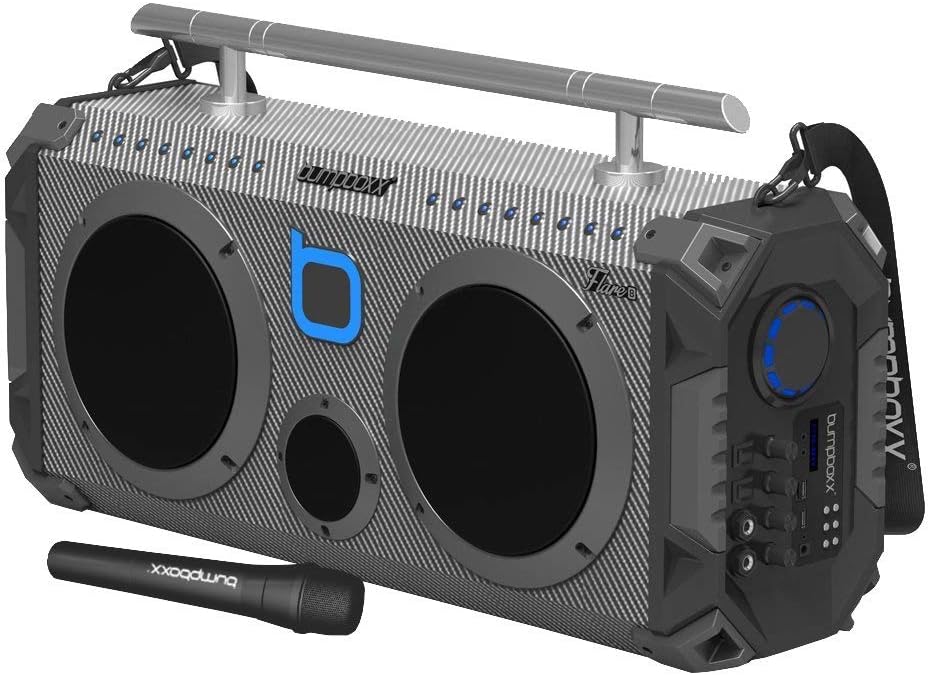 Bumpboxx Bluetooth Boombox Flare8 Black | Retro Boombox with Bluetooth Speaker | Rechargeable Bluetooth Speaker