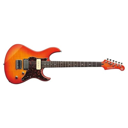 YAMAHA 6 String Solid-Body Electric Guitar, Right, Translucent Black, 612VII (PAC612VIIFM TBL)
