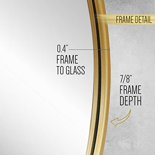 Gold Circle Wall Mirror 36 Inch Round Wall Mirror for Entryways, Washrooms, Living Rooms and More (Gold, 36")