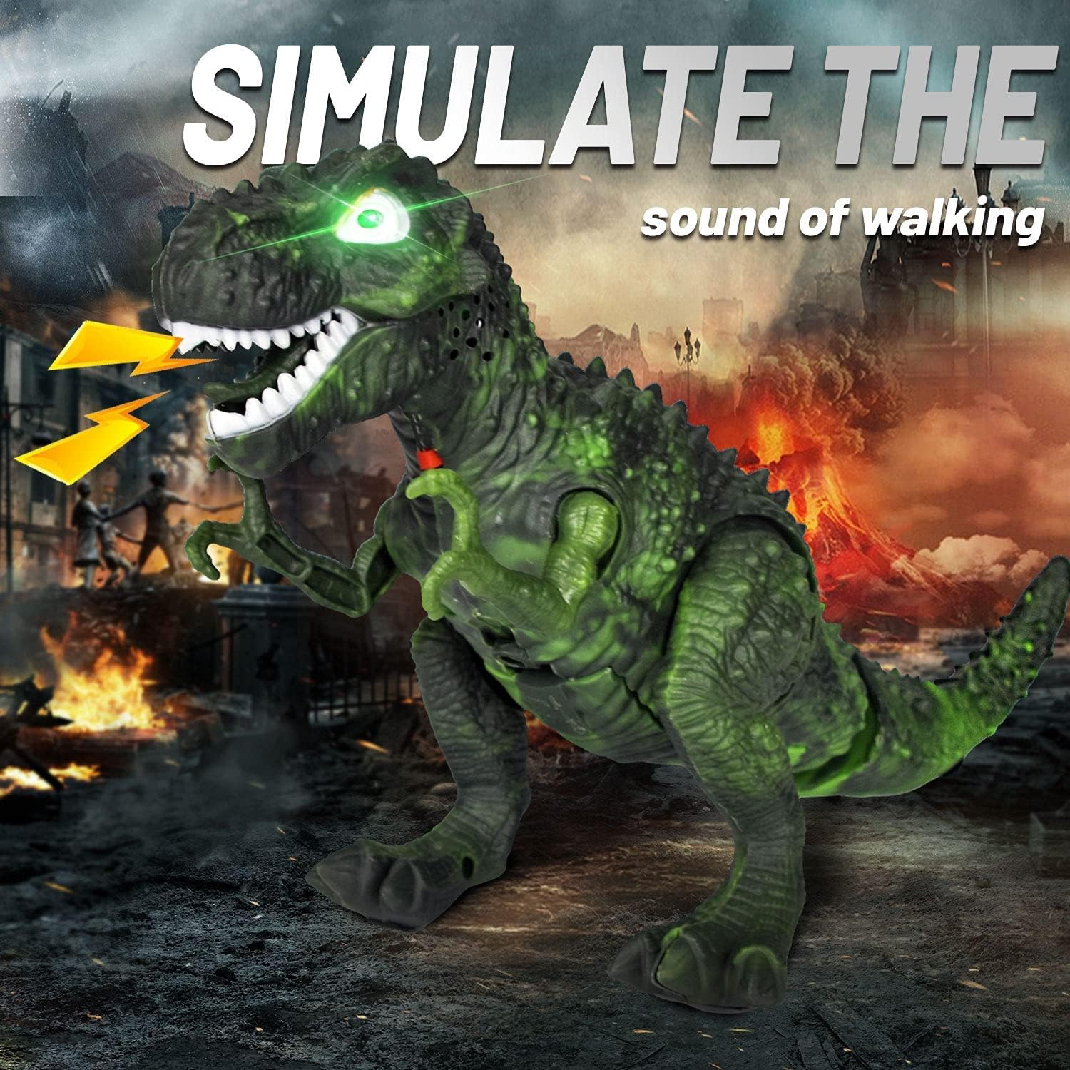 Walking Electronic Dinosaur Toy, Dinosaur T-Rex Interactive Robot Dino, Talking Moving Toys Light Up Realistic Roaring Sound for Kids 3 4 5 6 7 8+ Boys Girls Toddlers Gifts