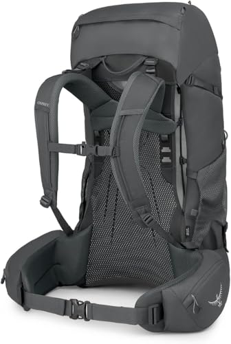 Osprey Rook 65L Men's Backpacking Backpack, Dark Charcoal/Silver Lining, Extended Fit