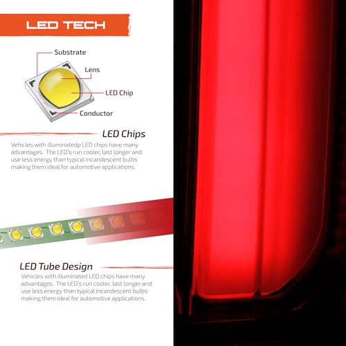 AKKON - Fits 2005-2009 Ford Mustang LED [White Tube] Smoked Tail Lamp Brake Lights w/Sequential Signal Pair Left + Right