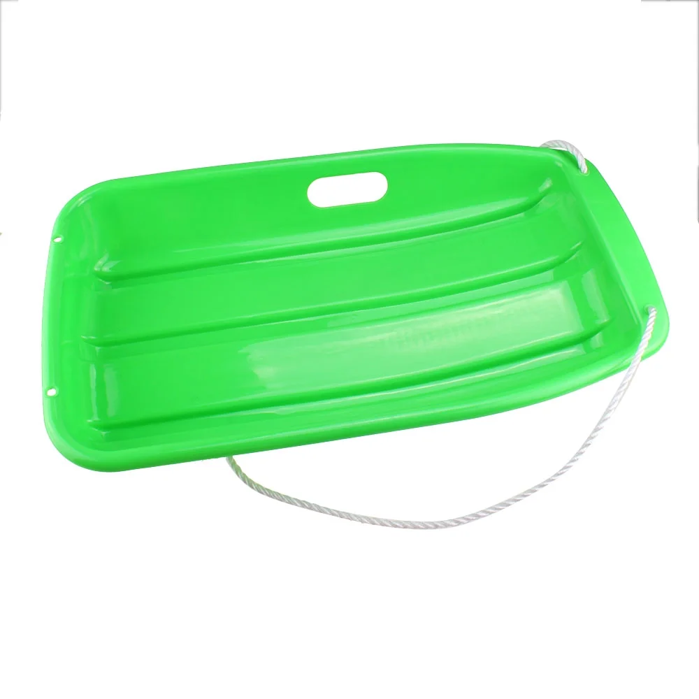 IMAGE Winter Durable Plastic Snow Sled in Boat Shape Snow Sledge for Kids and adult Outdoor Snow Seats , 25.6*14.2*4.3 inch inch Green Color