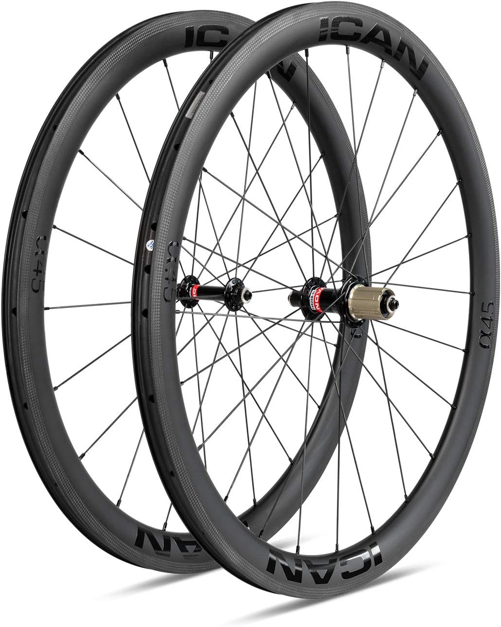 ICAN Alpha 40/45/50/55 Carbon Road Bike Wheelset Clincher Tubeless Ready Rim Brake 700C 20/24 Holes