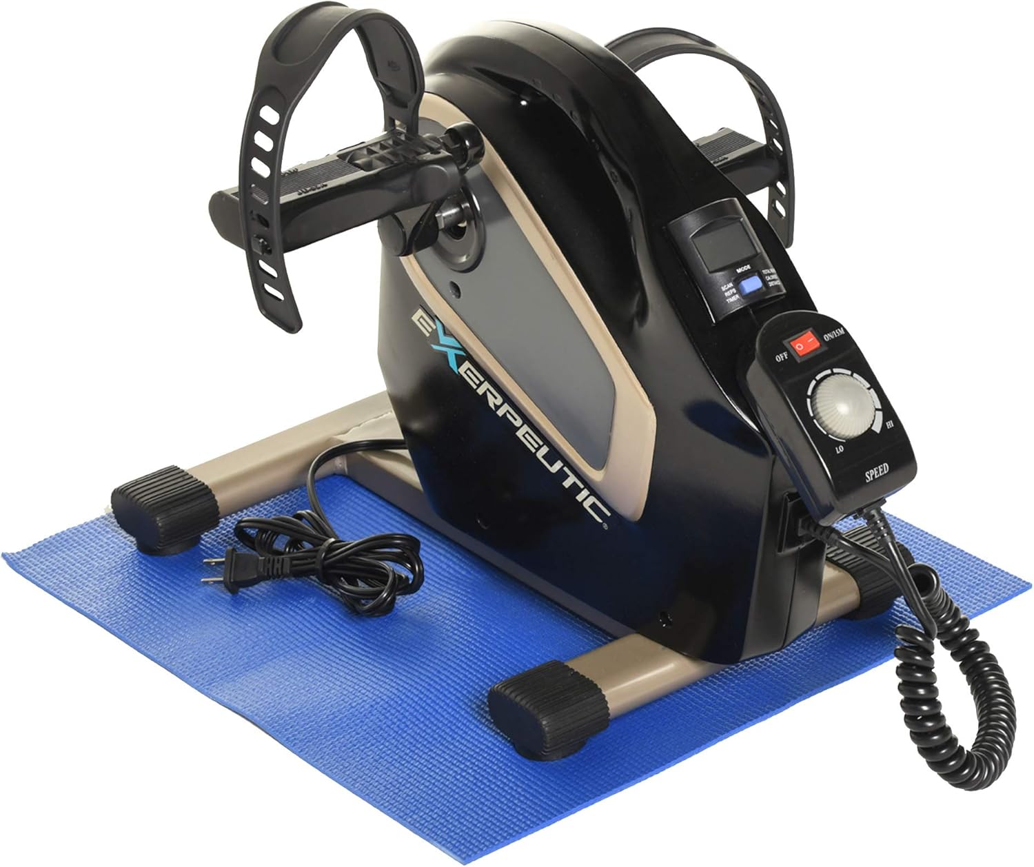 Exerpeutic 2000M Motorized Electric Legs and Arms Pedal Exerciser Mini Exercise Bike, Black