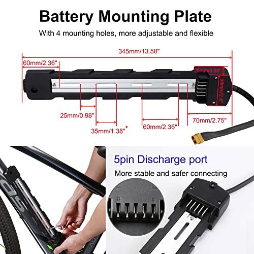 48V 20Ah Ebike Battery Pack Polly Electric Bike Downtube Lithium Batteries for 350W 500W 750W 1000W 1500W Motor Conversion Kit w/ 3A Charger | 40A BMS | XT60 (US Warehouse 2-5 Day Delivery)