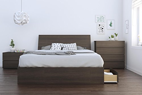 Nexera 225930 Storage Headboard, Queen|Ebony