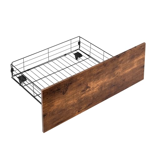 Full Bed with Storage Headboard and 2 Drawers, Full Size Bed Frame with LED Lights & Built-in USB Charging Stations, Metal Platform Bed, No Box Spring Needed, Easy Assemble