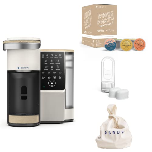 BRUVI The Bruvi Bundle in Black | Single-Serve Coffee System | Includes 20 Coffee and Espresso B-Pods + Bruvi Coffee Brewer + Premium Water Filter Kit