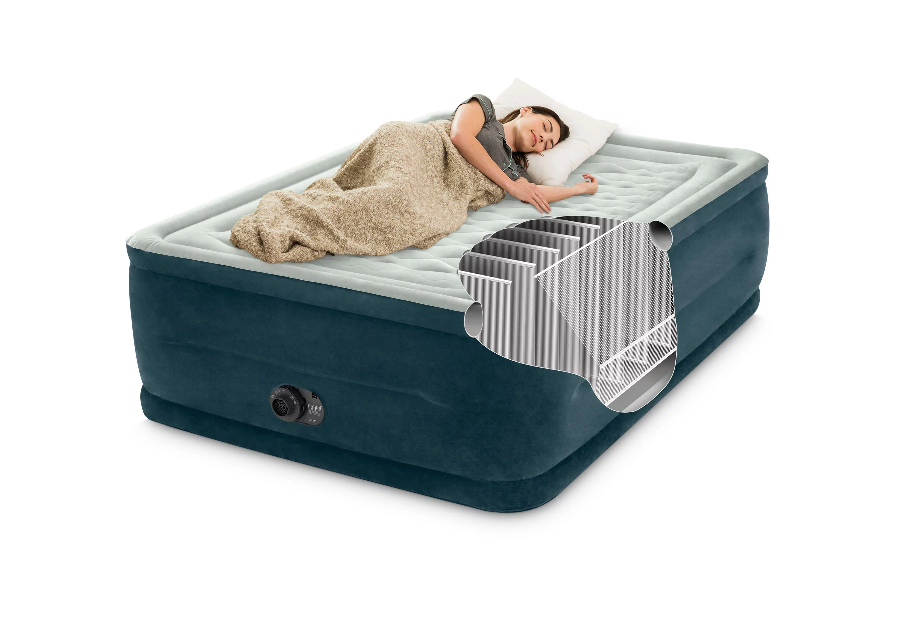 "Intex 24"" Dream Lux Pillow Top Dura-Beam Airbed Mattress with Internal Pump - Full"