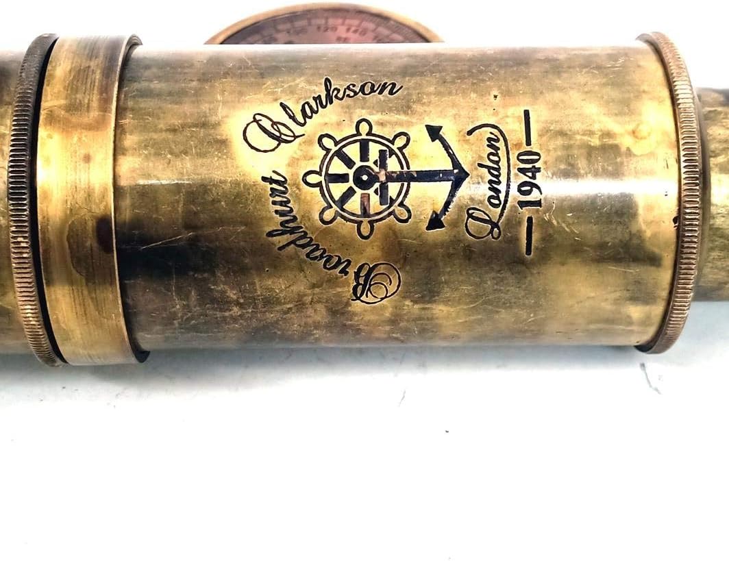 Scout Regiment Brass Telescope 19 London 1940 Broadhurt Clarkson Antique Replica Spyglass Scope High Resolution DF Lens Brilliant Magnification