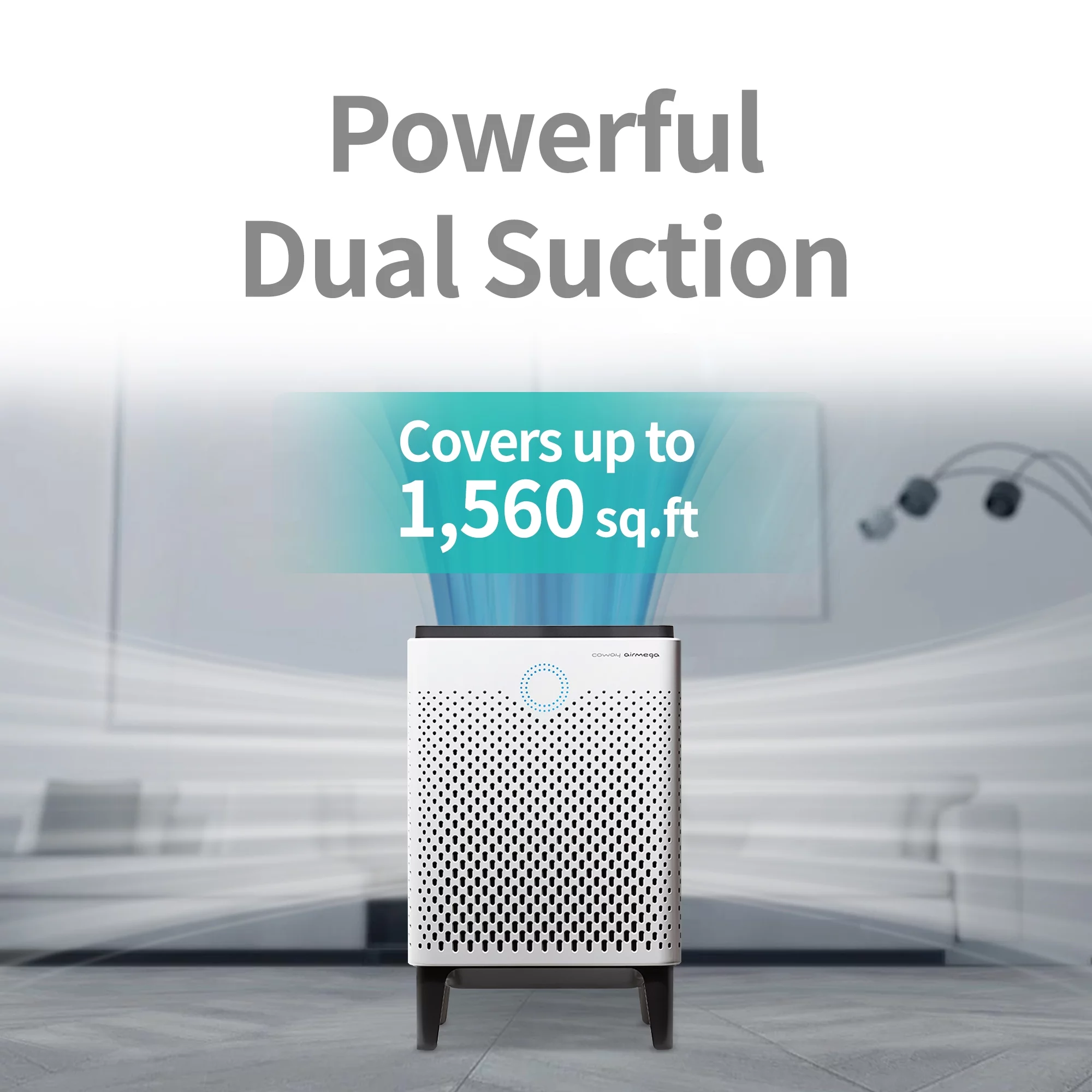 Coway Air Purifier Airmega 400S Graphite True HEPA Air Purifier with 1560 sq ft Coverage, WiFi enabled, Auto, Eco, & Sleep Mode, Air Quality & Filter Replacement Indicator