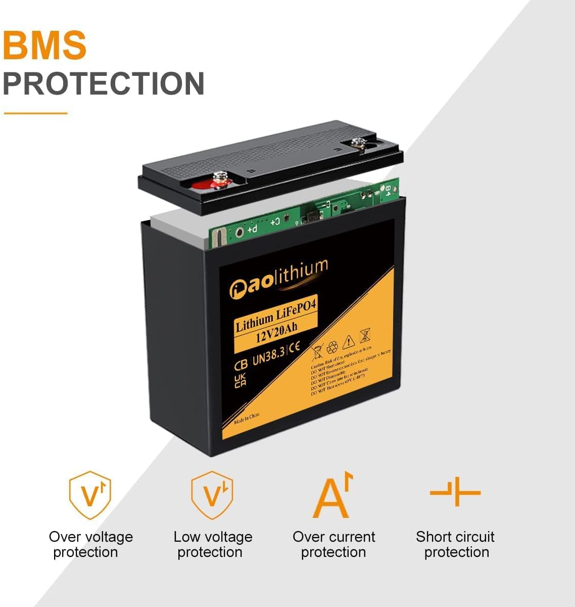 Aolithium 100ah Lithium Battery 12V LiFePO4 Battery with Bluetooth APP 4000 Cycles Maintenance-FreeBattery with Built-in BMS Perfect for RV Solar Marine UPS Off-Grid Applicatins