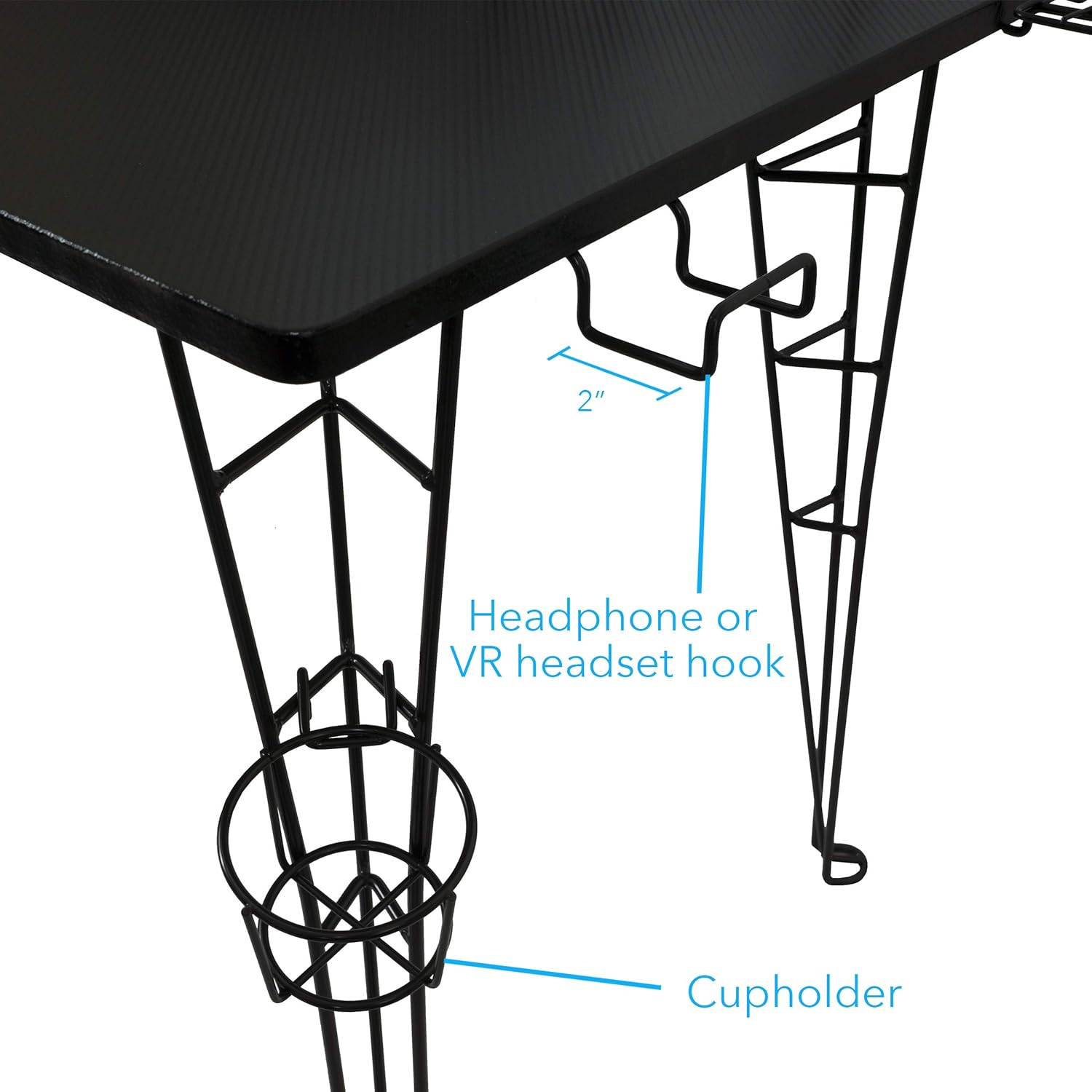 Atlantic Original Gaming Desk - integrated monitor stand, speaker stands, cable management and more PN 33935701