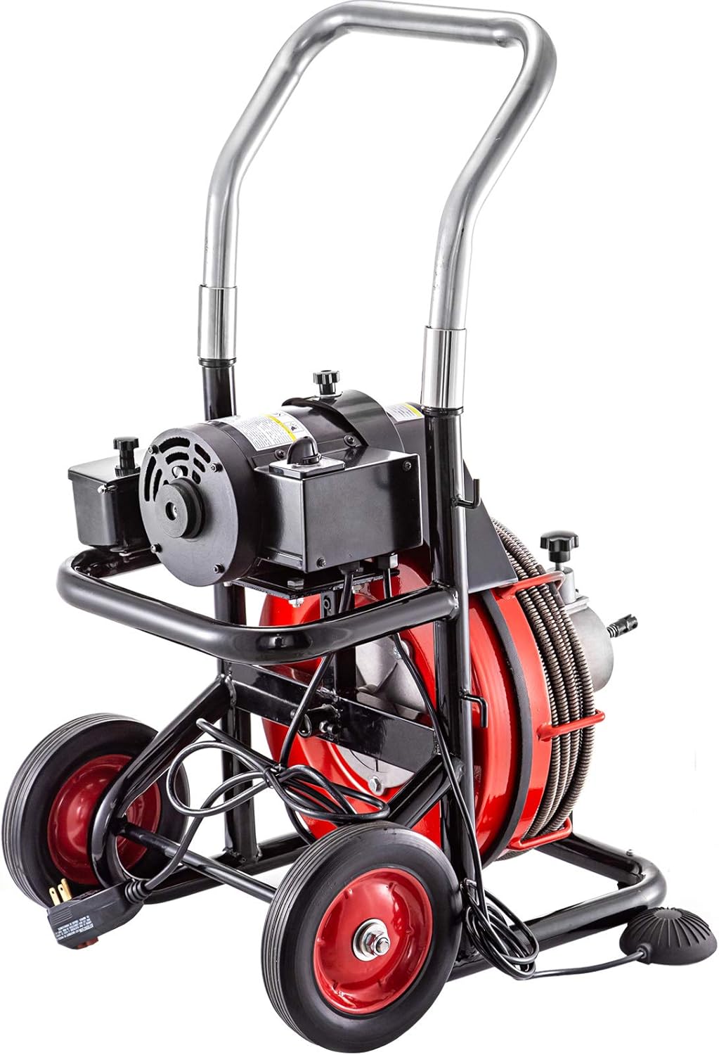 Mophorn 50 Ft x 1/2Inch Drain Cleaner Machine fit 1 Inch (25mm) to 4 Inch(100mm) Pipes 370W Open Drain Cleaning Machine Portable Electric Drain Auger with Cutters Glove Drain Auger Cleaner Sewer Snake