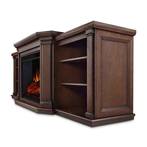 Real Flame Valmont 74" Electric Fireplace TV Stand for TVs up to 70 inches, Entertainment center with adjustable shelves and storage, TV Stand for Living Room and Bedroom, Remote control, Timer