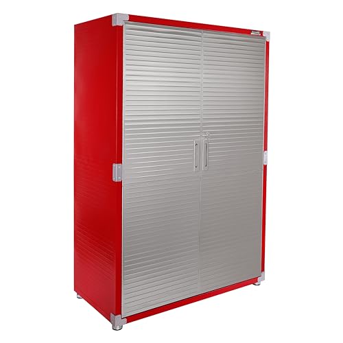 Seville Classics UltraHD Solid Steel Lockable Metal Storage Cabinet Locker Organizer, w/Adjustable Shelves for Garage, Warehouse, Office, Classroom, Granite, 48" W x 24" D x 72" H