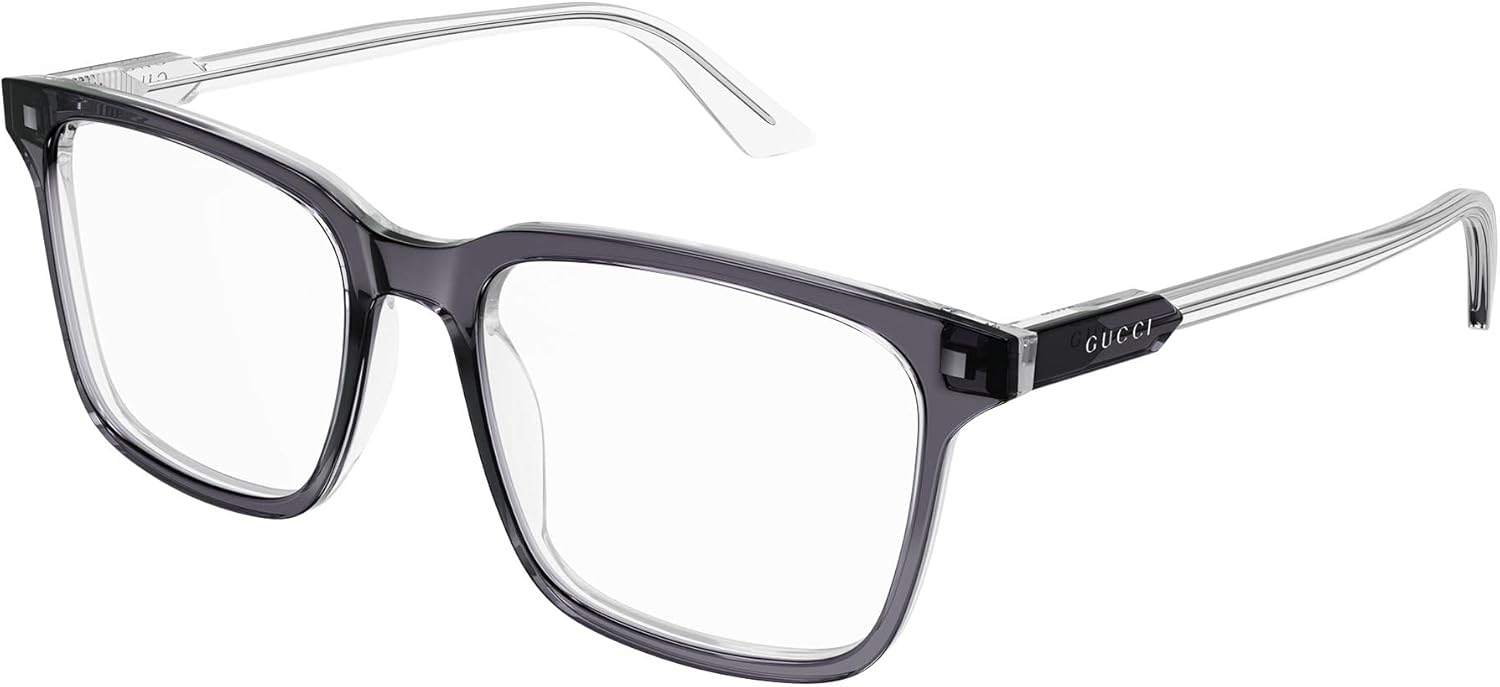 Gucci GG1120O 002 Eyeglasses Men's Grey Full Rim Rectangle Shape 55mm