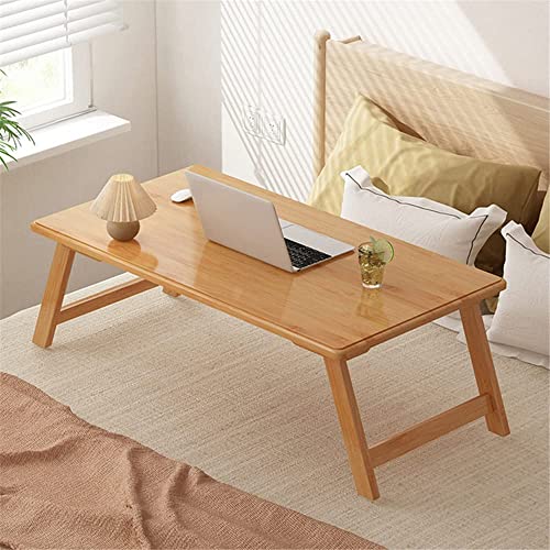 Folding Coffee Table, Bamboo Rectangular Table Coffee Center Table Art Craft Study Activity Table, Picnic Table, Entertainment Table for Home Living Room Balcony, Walnut