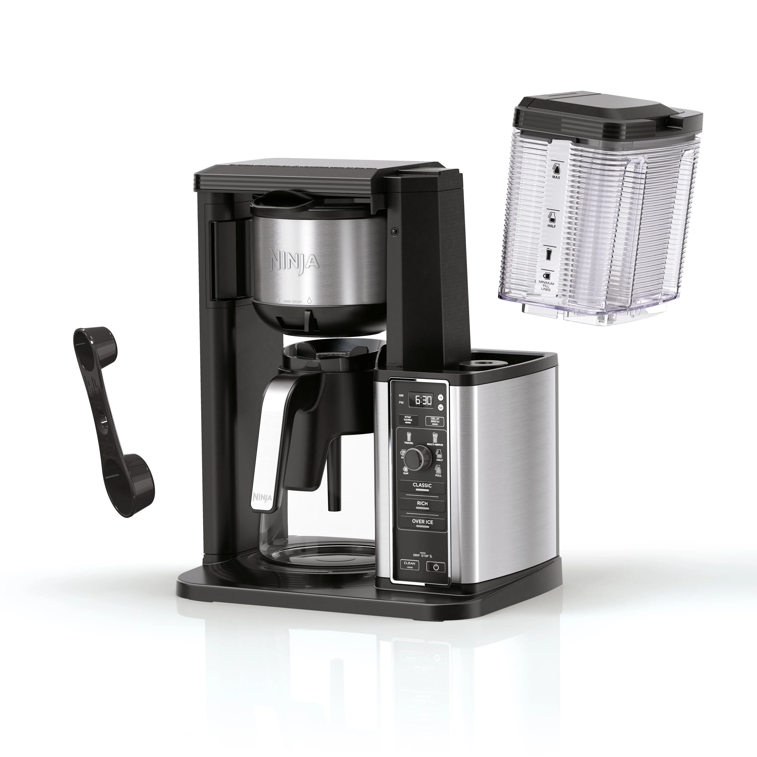 Ninja® CM300 Hot & Iced Coffee Maker, Single Serve Coffee Maker, Drip Coffee, Stainless, Glass Carafe