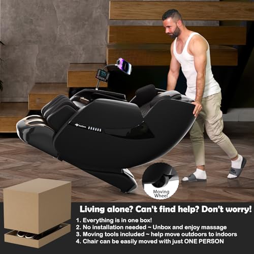 2025 Massage Chair Full Body, Zero Gravity SL-Track Shiatsu Massage Recliner Chair with Heat, AI Control, Body Scan and Calfrest Extension