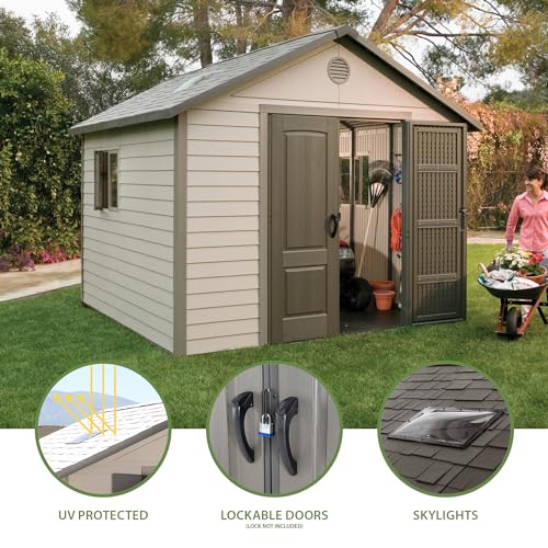 Lifetime 6433 Outdoor Storage Shed with Windows, 11 by 11 Feet