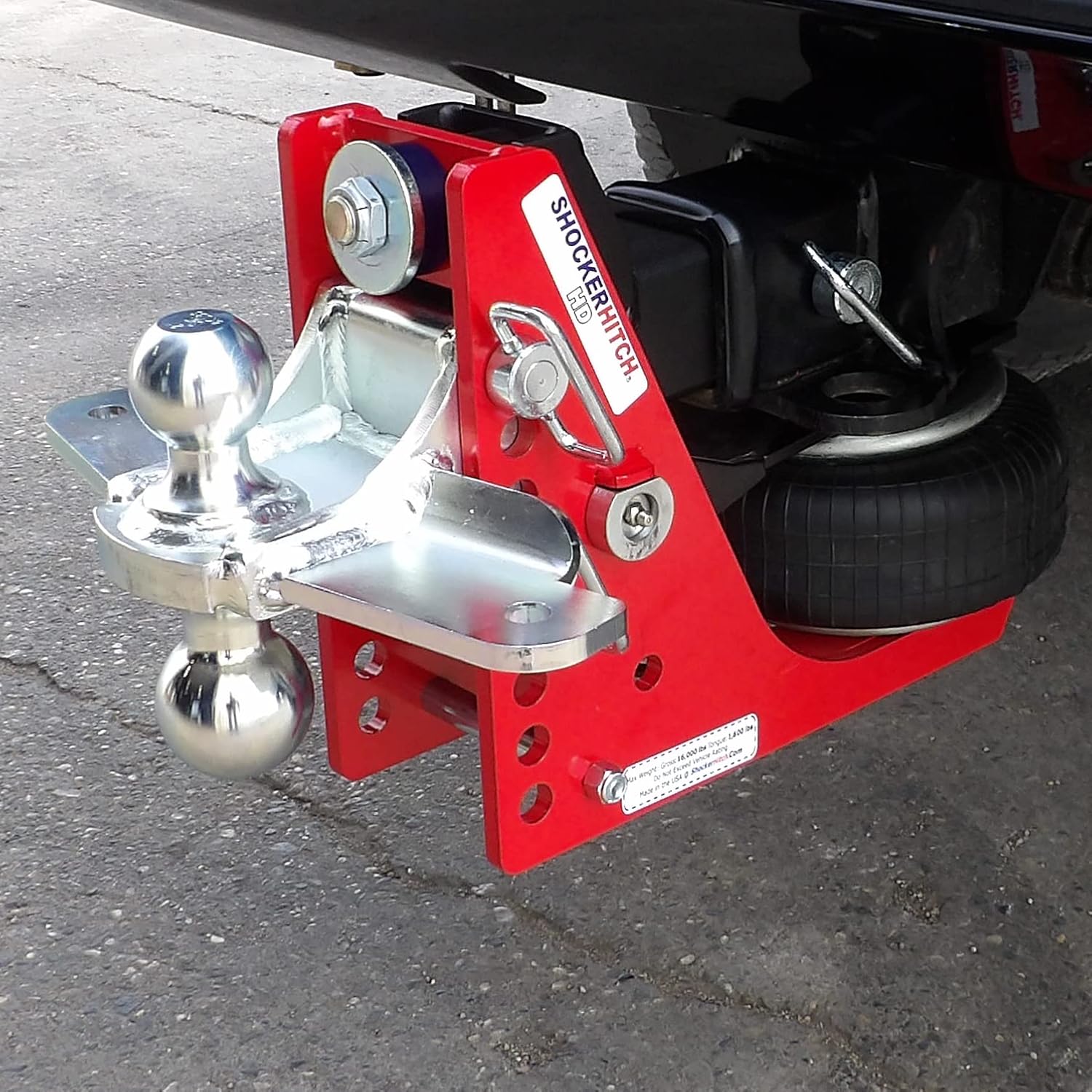 Shocker Air Hitch with Sway Control Combo Ball Mount, Fits 3" Hitch - 12,000 lbs