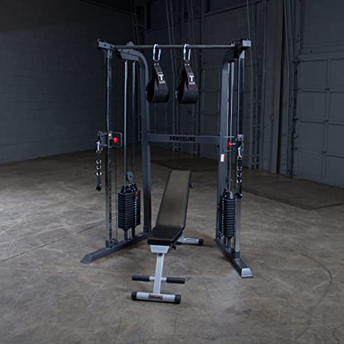 Body-Solid Powerline Cable Crossover Exercise Machine for Home & Commercial Gym, Functional Training Center with Dual Weights Stack for Cable Workout
