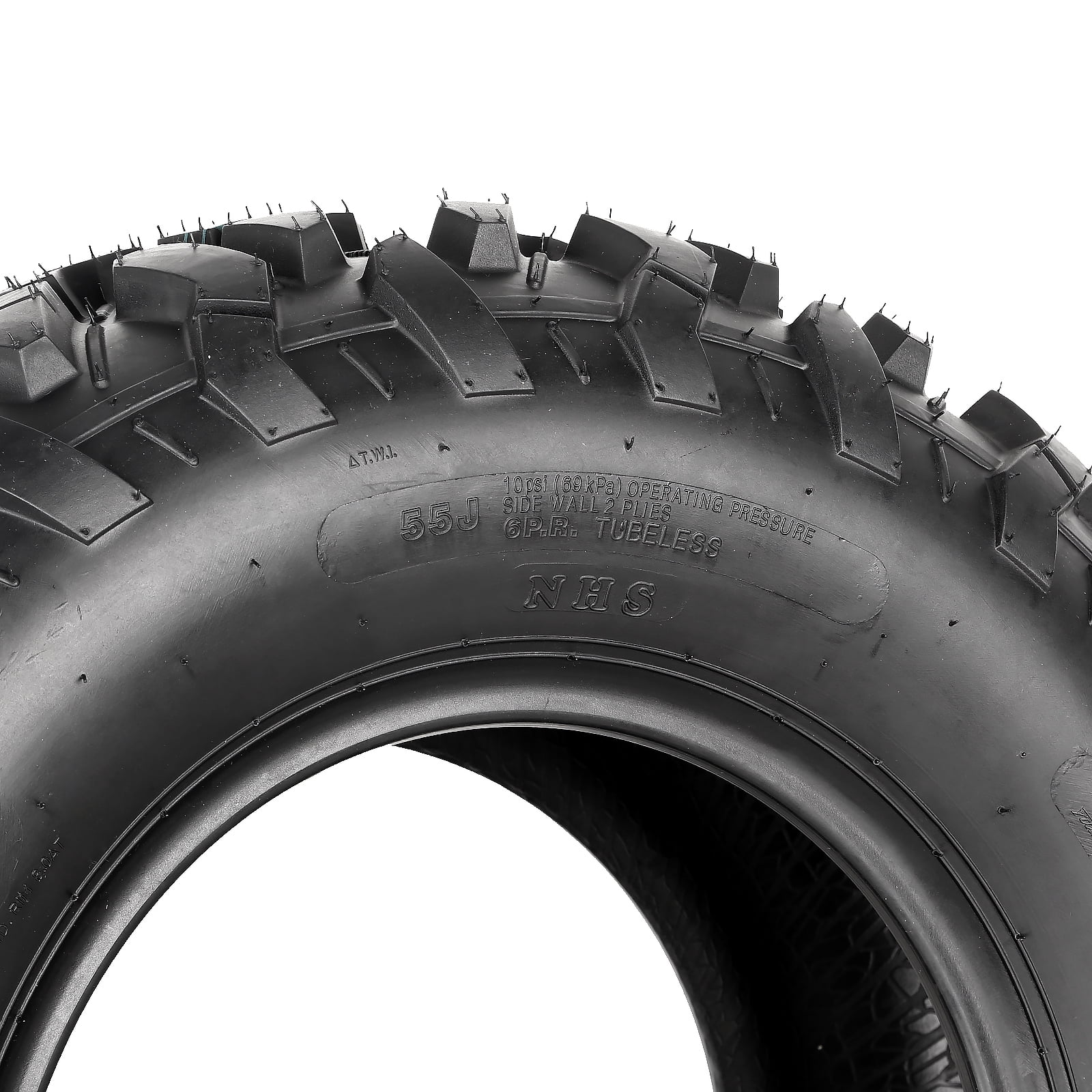 WEIZE 25x10-12 All Terrain ATV UTV Tires, 25 * 10-12 Rear Tire, Set of 2 Tires, 6PR, Suitable For Mud, Gravel, Sand, Rocky