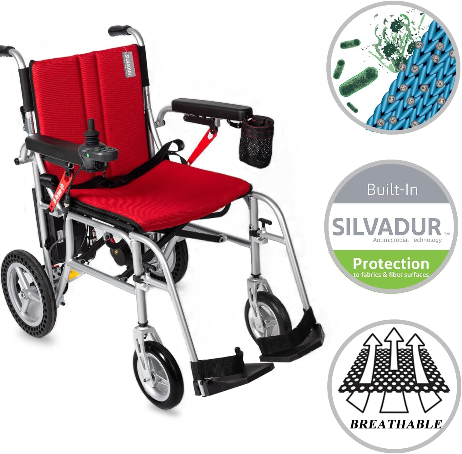 SUMELL Electric Wheelchair for Adults, Lightweight Electric Wheelchair 35lbs, Foldable Intelligent Power Wheelchairs with Flip Up Armrests and Single Battery