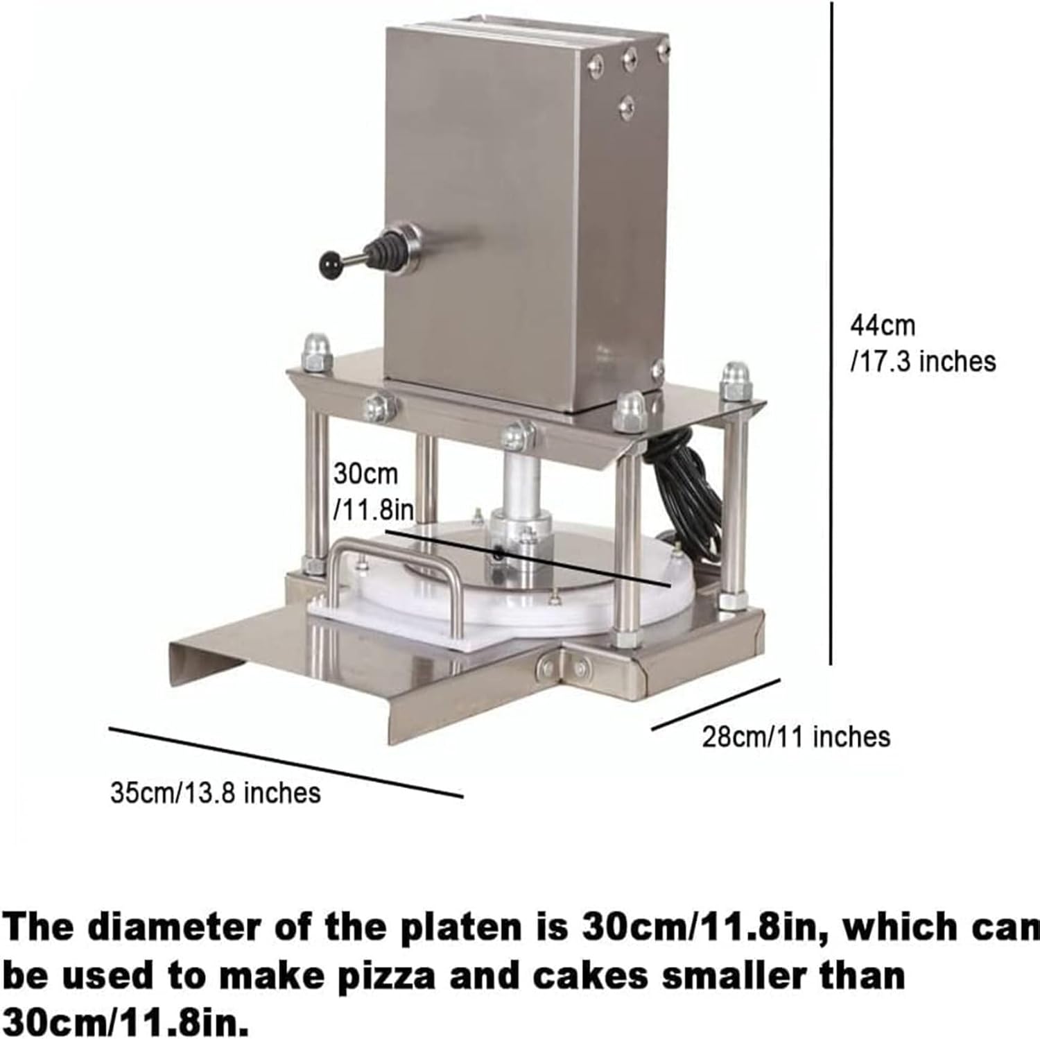 Electric Pizza Dough Press Machine, Commercial Dough Roller Sheeter,Pizza Dough Press Machine, Dough Pastry Manual Press Machine for Pizza Crusts and Meatloaf