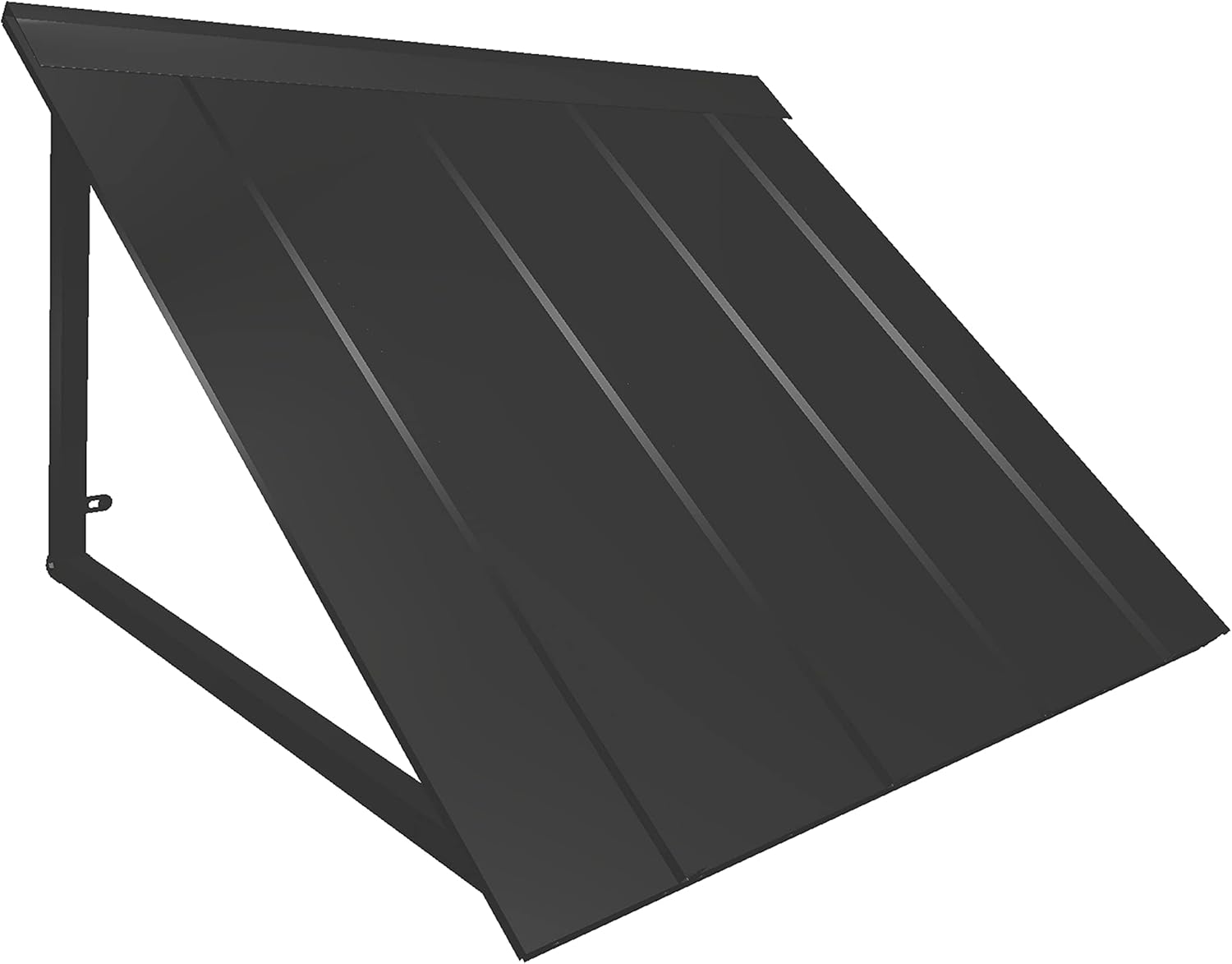 Awntech 4 ft. Houstonian Standing Seam Metal Door/Window Awning Fixed Outdoor Canopy 56 Inch W x 36 Inch Proj, Black