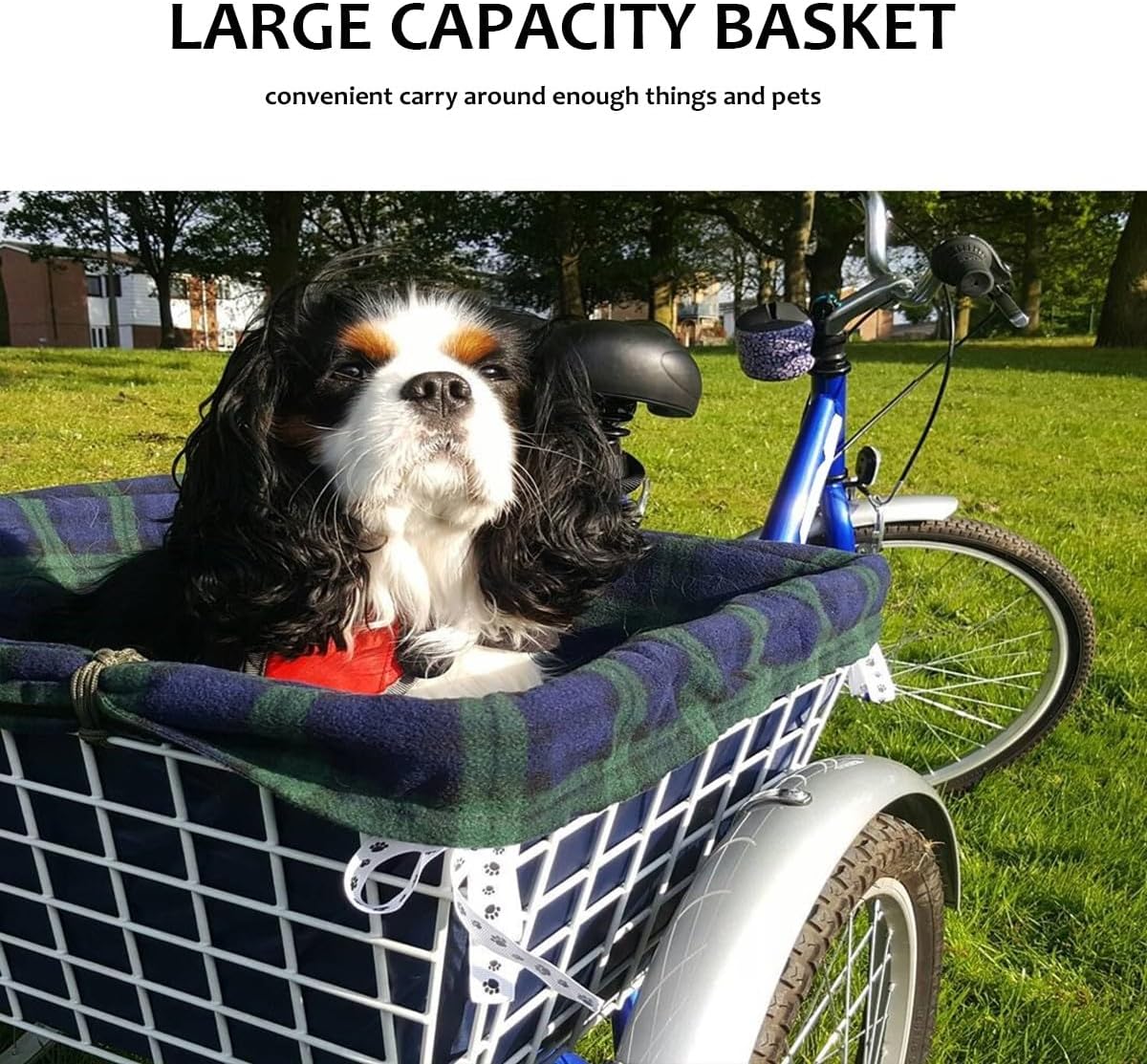 Adult Tricycle Trikes,3-Wheel Bikes,26 Inch Wheels Cruiser Bicycles with Large Shopping Basket for Women and Men