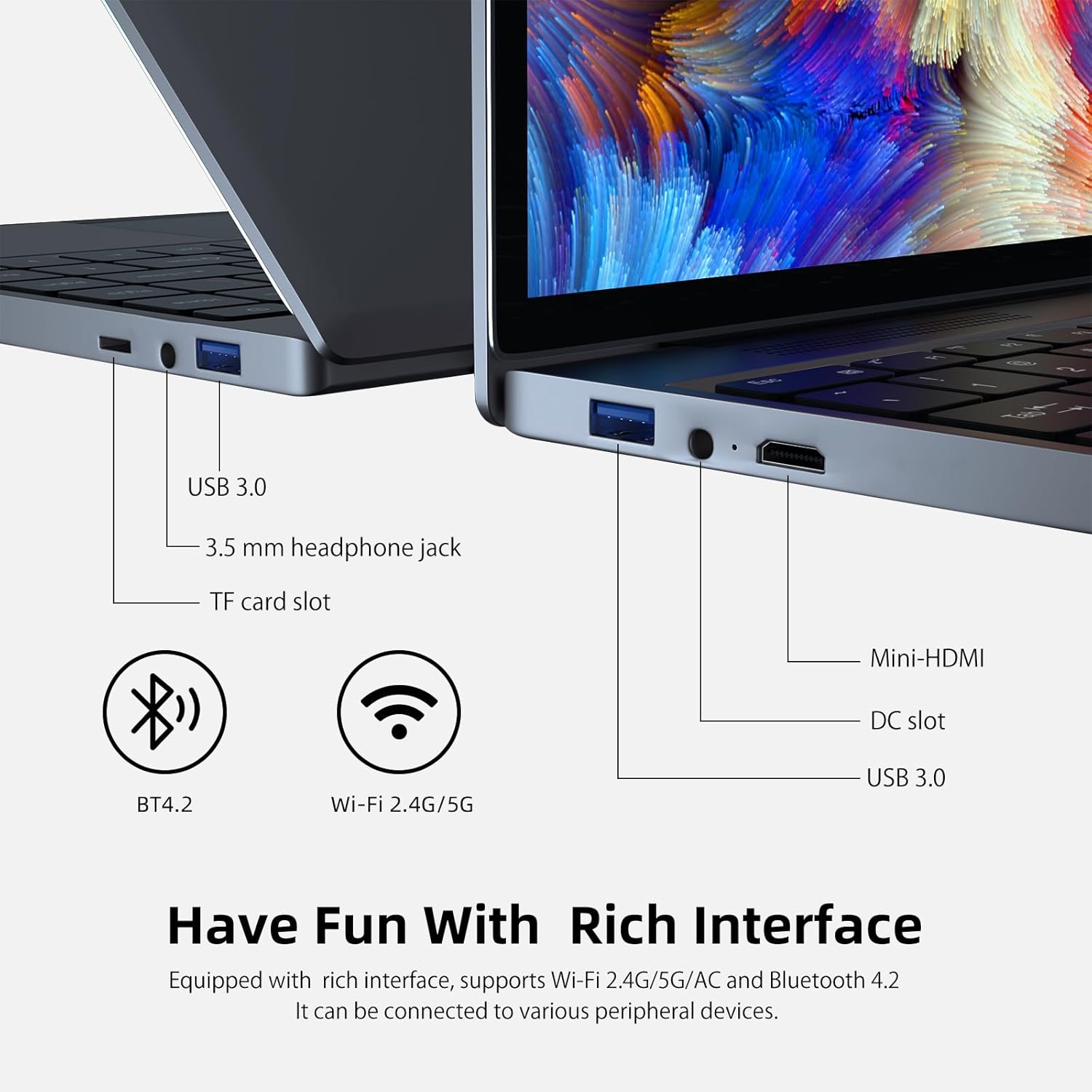 Morostron 13.5" Touch Screen Laptop, Win11 Laptop Computer with N5095, 16GB RAM 256GB SSD, 3000x2000 FHD, Backlit Keyboard, Touch ID, WiFi, USB3.0 * 2, Bluetooth 4.2, HDMI, 38WH Battery, Gray