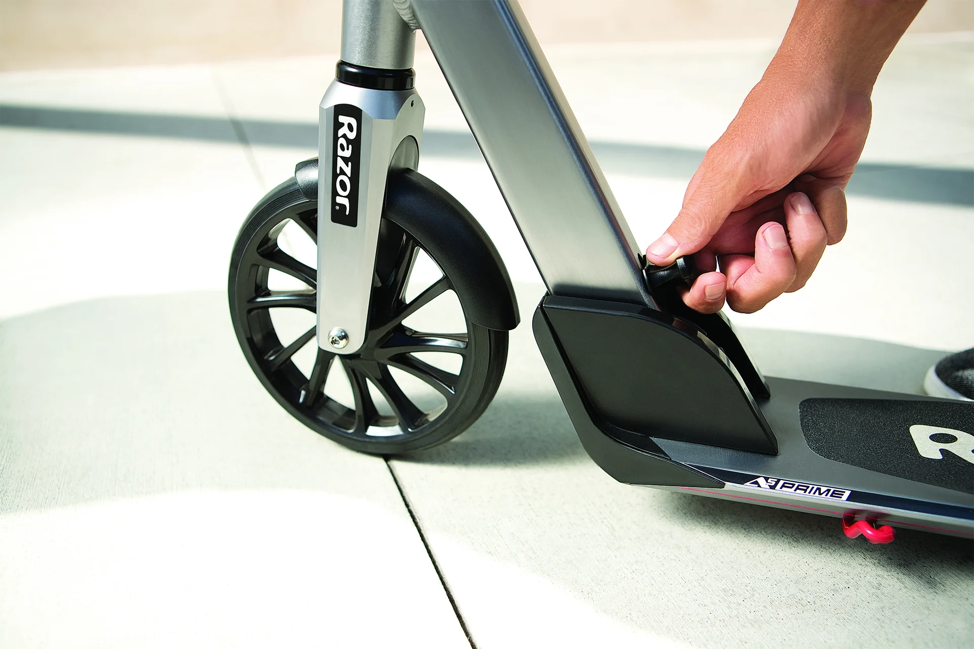 Razor A5 Prime Folding Kick Scooter, 8" Wheels, Anodized Aluminum,  for Kids, Teens, Adults up to 220 lb