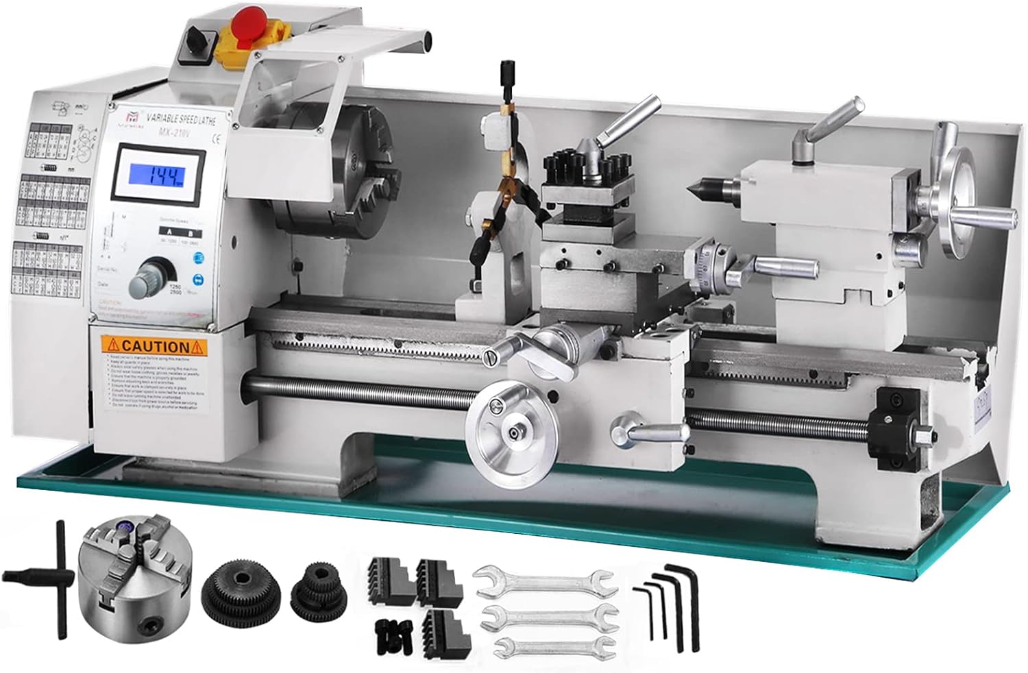 BestEquip Metal Lathe 8x16", Maintenance Free Brushless Motor Precision Mini Metal Lathe, Variable Spindle Speed Lathe Machine 50-2500 RPM 750 W, for Various Types of Metal Turning
