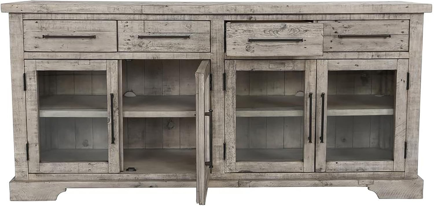 Kosas Home Sagrada 4-Drawer Reclaimed Pine Sideboard in Sierra Gray