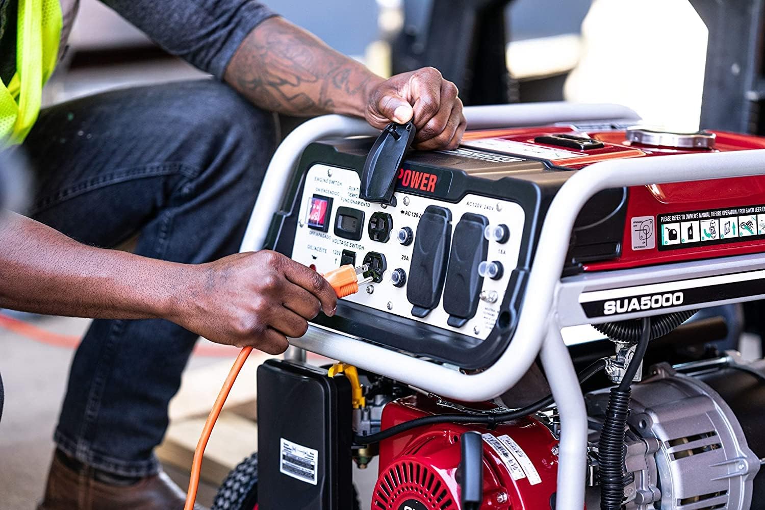 A-iPower SUA4500 4500 Watt Portable Generator Small Gas Powered for Jobsite, RV, and Home Backup Emergency