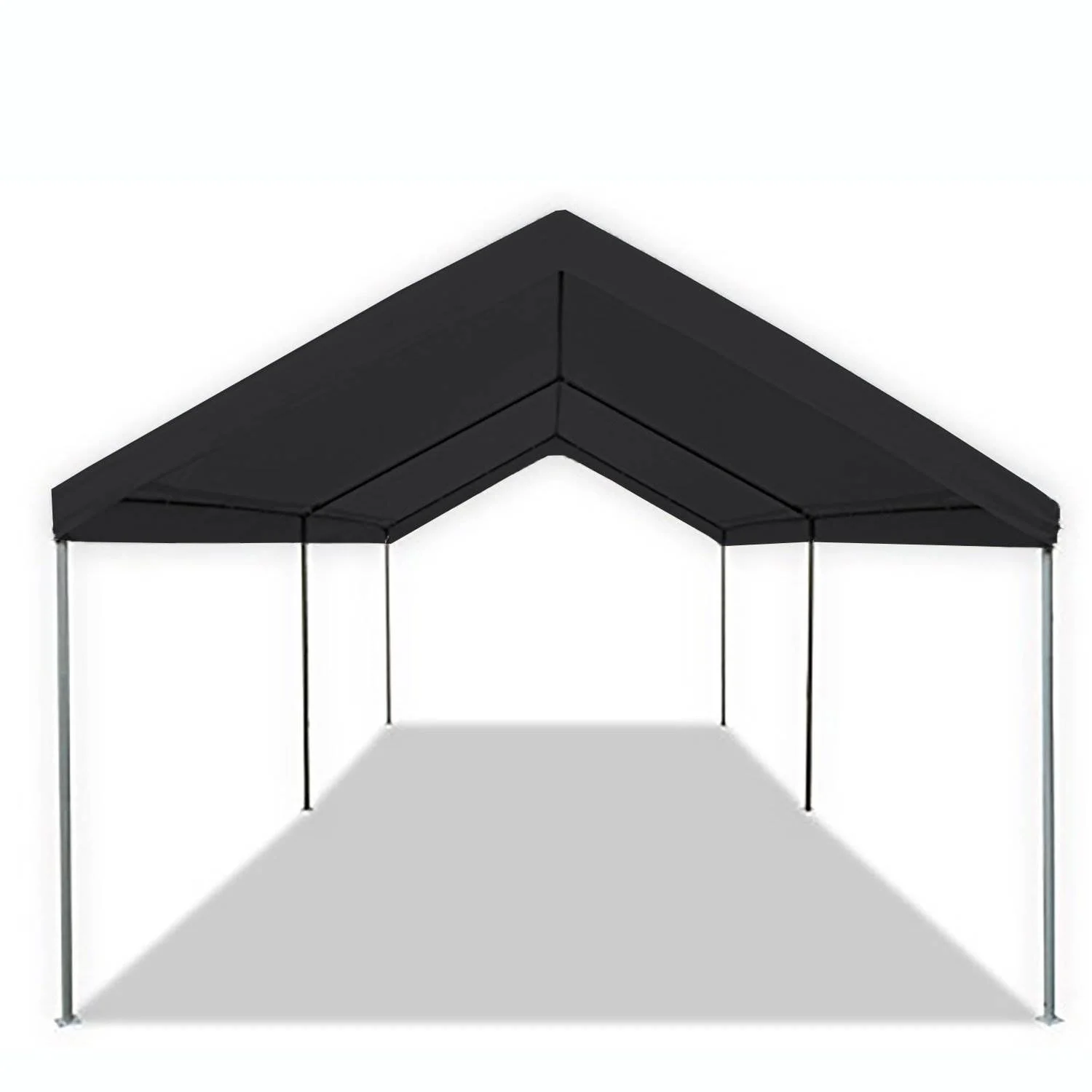 Caravan Canopy Domain 10 x 20 Ft Black Carport Top & Sidewalls w/Anchor Set