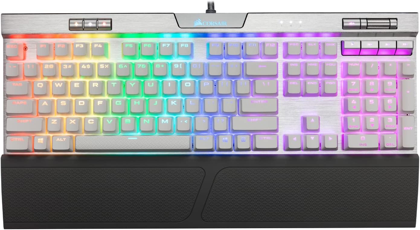 Corsair K70 RGB MK.2 Rapidfire Mechanical Gaming Keyboard - USB Passthrough & Media Controls - Fastest & Linear - Cherry MX Speed - RGB LED Backlit